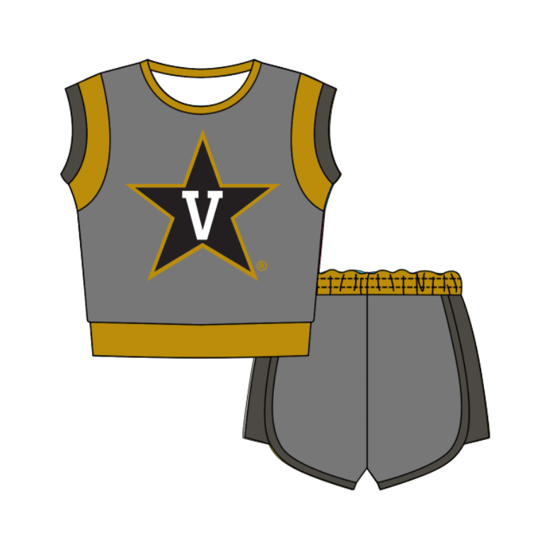 Preorder moq 5 Baby Girls Sleeveless Shirts Top Short Team Clothes Set