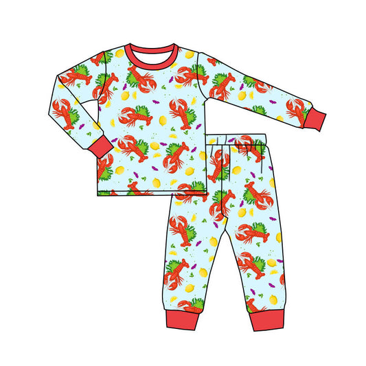 Preorder(moq 5) Baby Boys Crayfishes Top Pants Mardigras Pajamas Sets