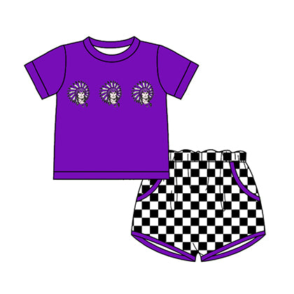 Preorder moq 5 Baby Boys Short Sleeve Top Checked Pockets Short Team Clothes Sets