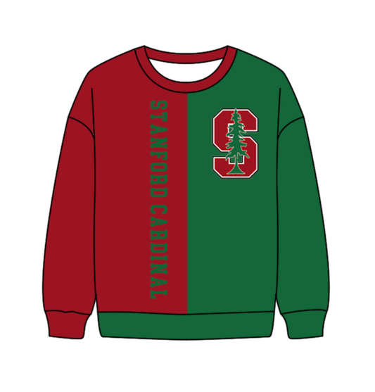 Preorder(moq 8)Baby Boys Green Red Sleeve Stanford Cardinal Team Tee Shirts Top