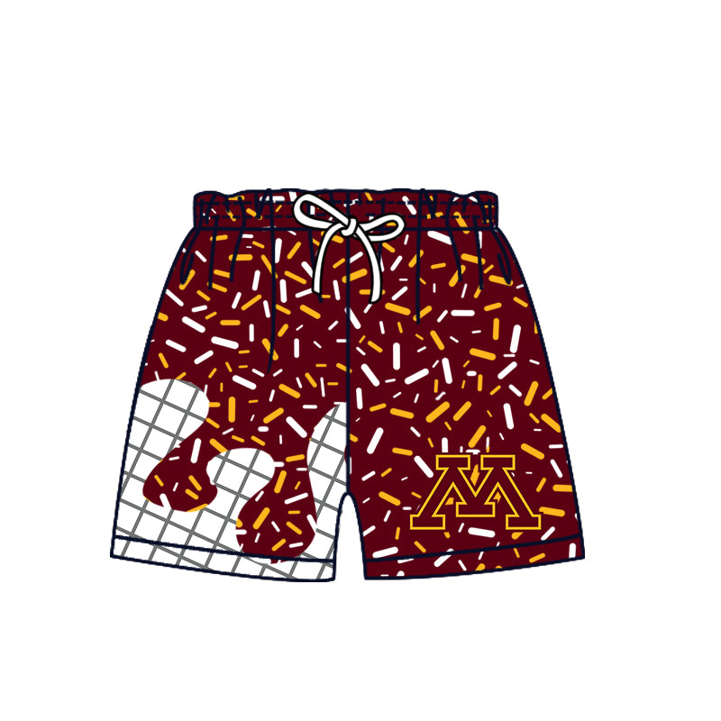 Preorder (moq 5)Baby Boys Red Sprinkles Drip Minnesota Shorts Bottom