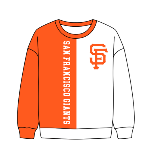 Preorder(moq 8)Baby Boys Orange White Sleeve San Francisco Team Tee Shirts Top