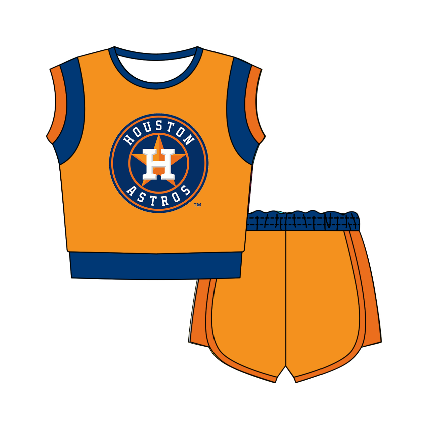 Preorder moq 5 Baby Girls Sleeveless Shirts Top Short Team Clothes Set