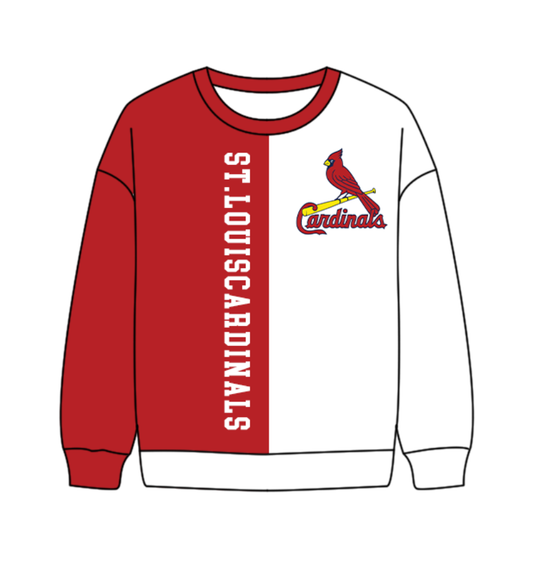 Preorder(moq 8)Baby Boys Red White Sleeve Cardinals Team Tee Shirts Top