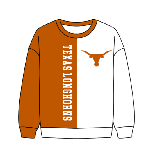 Preorder(moq 8)Baby Boys Orange White Sleeve Bull Skulls Team Tee Shirts Top