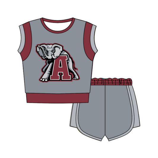 Preorder moq 5 Baby Girls Sleeveless Shirts Top Short Team Clothes Set