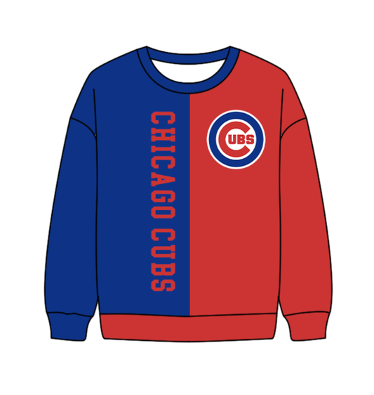 Preorder(moq 8)Baby Boys Red Blue Sleeve Cubs Team Tee Shirts Top