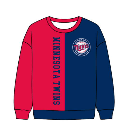 Preorder(moq 8)Baby Boys Red Blue Sleeve Minnesota Twins Team Tee Shirts Top