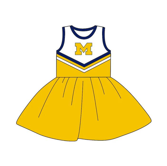 Preorder (moq 5)Baby Girls Sleeveless Team Knee Length Dresses