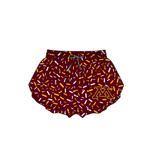 Preorder (moq 5)Baby Girls Red Sprinkles Drip Minnesota Butterfly Shorts Bottom