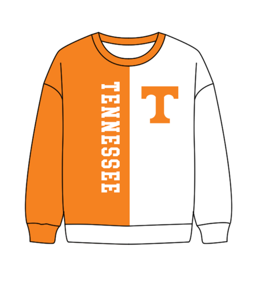 Preorder(moq 8)Baby Boys Orange White Sleeve Tennessee Team Tee Shirts Top