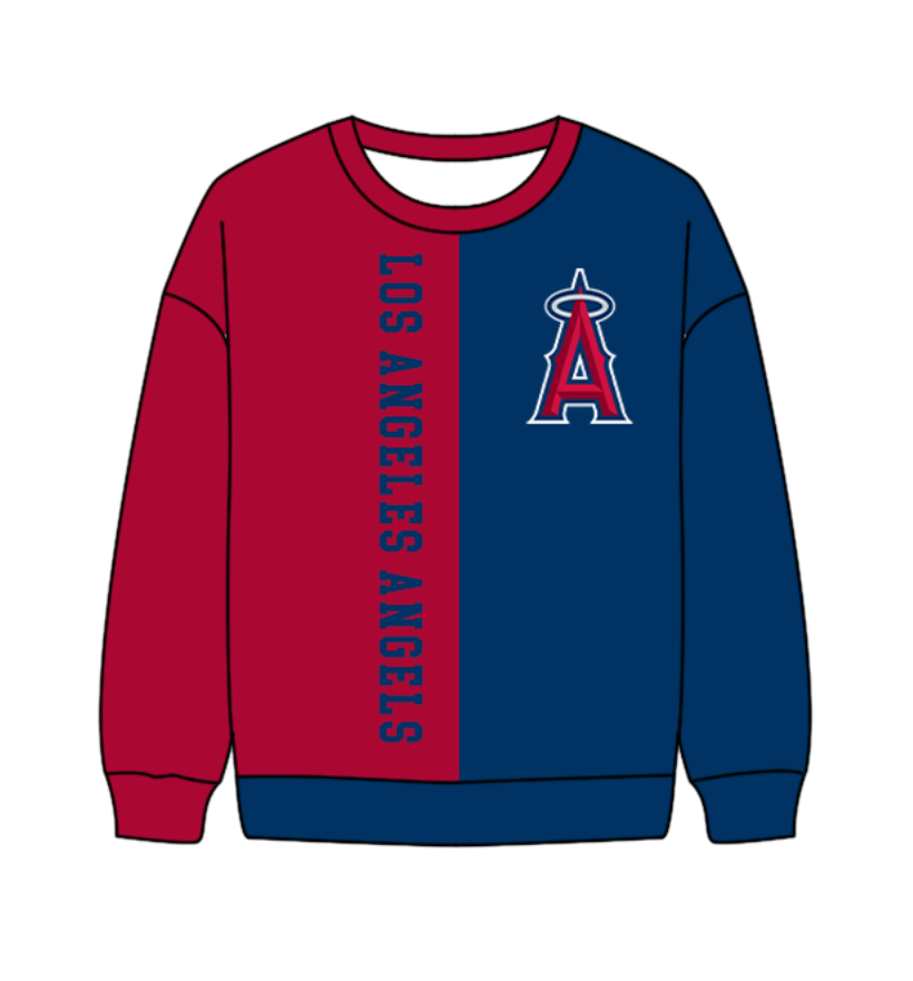 Preorder(moq 8)Baby Boys Red Blue Sleeve Los Angeles Team Tee Shirts Top