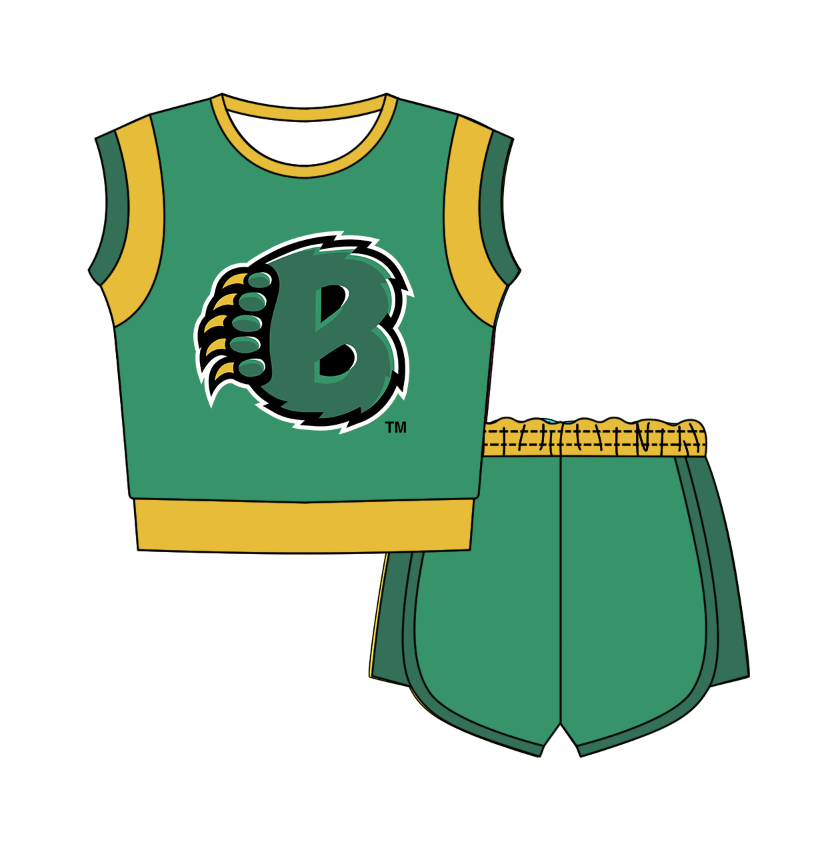 Preorder moq 5 Baby Girls Sleeveless Shirts Top Short Team Clothes Set