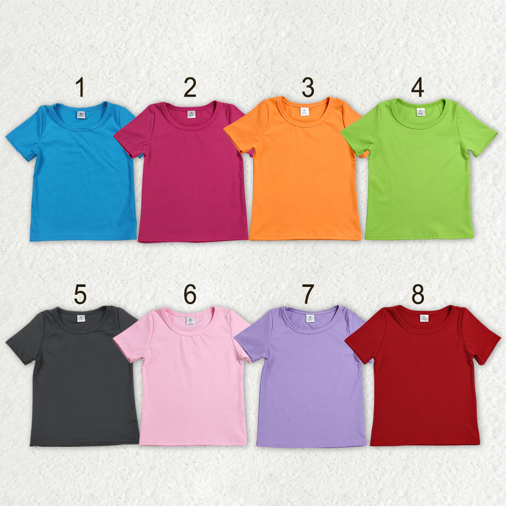 Sibling Baby Girls Short Sleeve Colorful Yoga Active T-shirts Tops