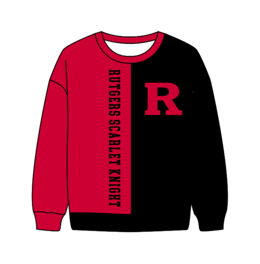 Preorder(moq 8)Baby Boys Red Black Sleeve R Team Tee Shirts Top