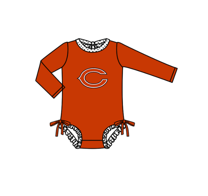 Preorder moq 5 Baby Girls Orange Long Sleeve C Team Swimsuits