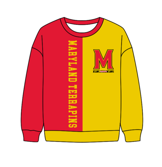 Preorder(moq 8)Baby Boys Peach Yellow Sleeve M Team Tee Shirts Top