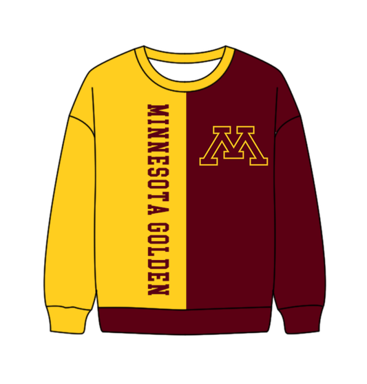 Preorder(moq 8)Baby Boys Yellow Red Sleeve Minnesota Team Tee Shirts Top