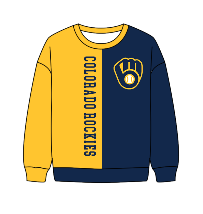 Preorder(moq 8)Baby Boys Yellow Navy Sleeve Colorado Team Tee Shirts Top
