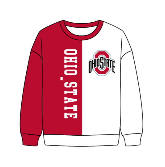 Preorder(moq 8)Baby Boys Red White Sleeve Ohiostate Team Tee Shirts Top