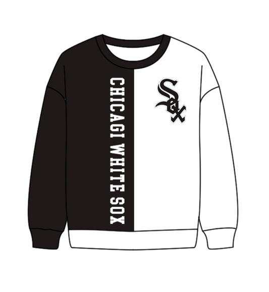 Preorder(moq 8)Baby Boys Black White Sleeve Sox Team Tee Shirts Top