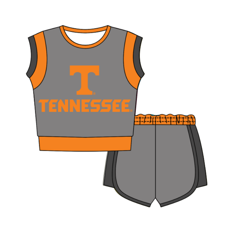 Preorder moq 5 Baby Girls Sleeveless Shirts Top Short Team Clothes Set