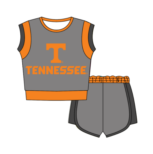 Preorder moq 5 Baby Girls Sleeveless Shirts Top Short Team Clothes Set