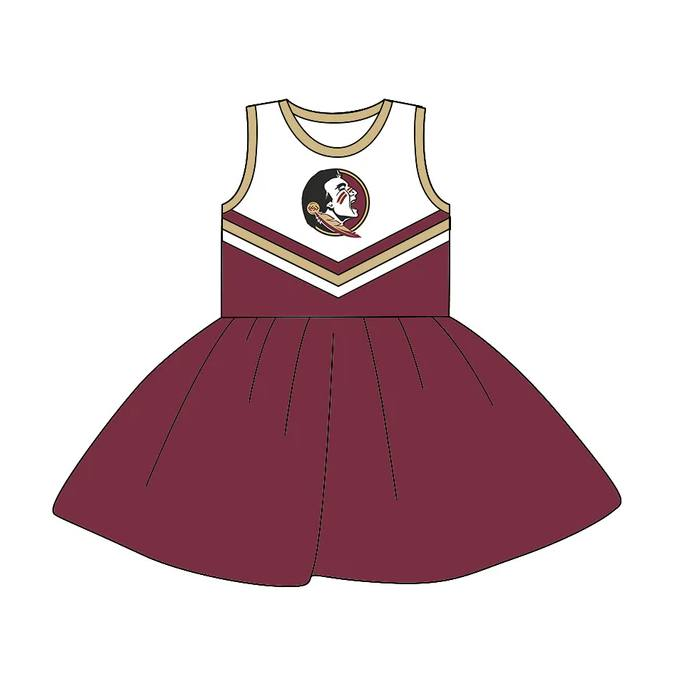 Preorder (moq 5)Baby Girls Sleeveless Team Knee Length Dresses