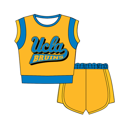 Preorder moq 5 Baby Girls Sleeveless Shirts Top Short Team Clothes Set