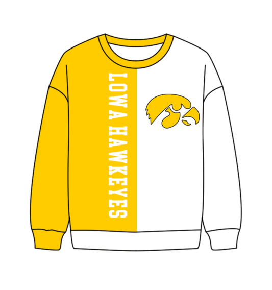 Preorder(moq 8)Baby Boys Yellow White Sleeve LOWA HA WKEYES Team Tee Shirts Top