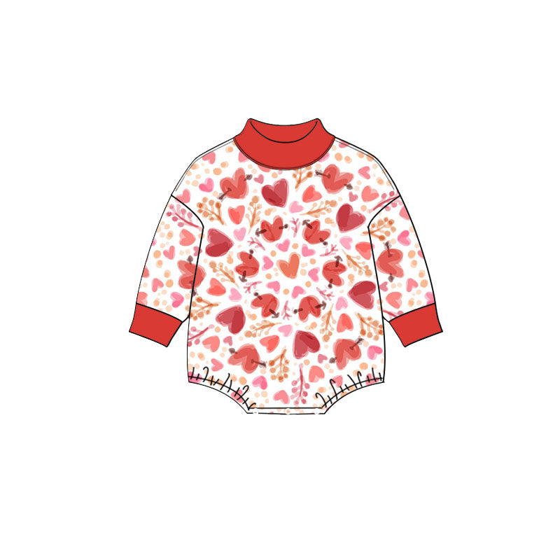 Preorder (moq 5) Baby Girls Flowers Hearts Valentines Choker Rompers