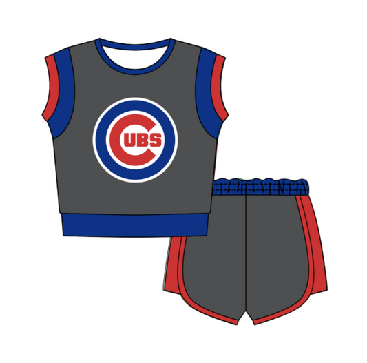 Preorder moq 5 Baby Girls Sleeveless Shirts Top Short Team Clothes Set