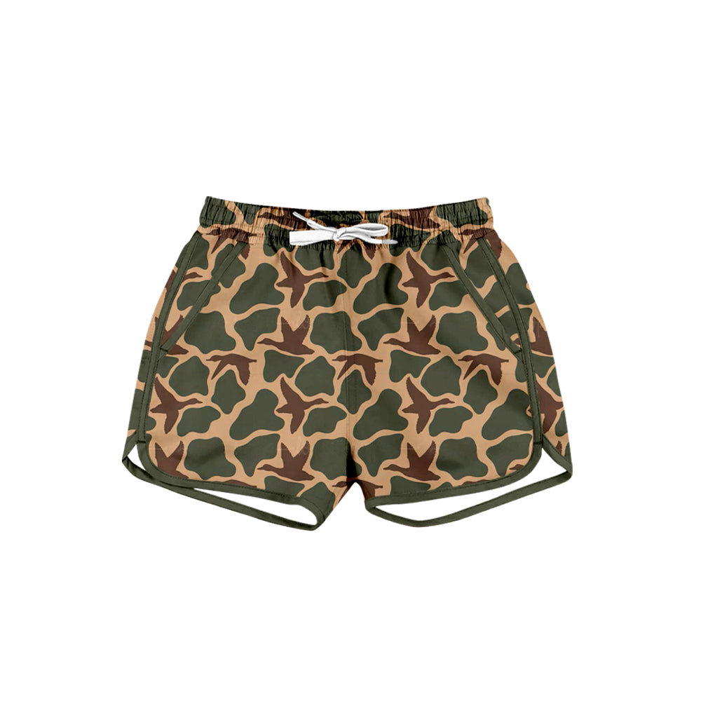 Preorder moq 5 Baby Girls Southern Green Camo Ducks Hunting Shorts Bottom