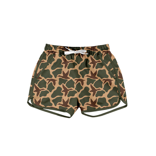 Preorder moq 5 Baby Girls Southern Green Camo Ducks Hunting Shorts Bottom