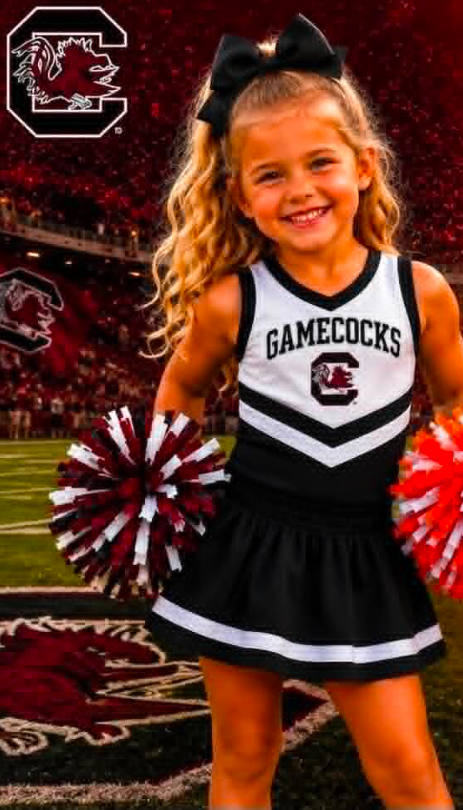 Preorder moq 5 Baby Girls Gamecock Shirt Top Skirts Outfits Clothes Set
