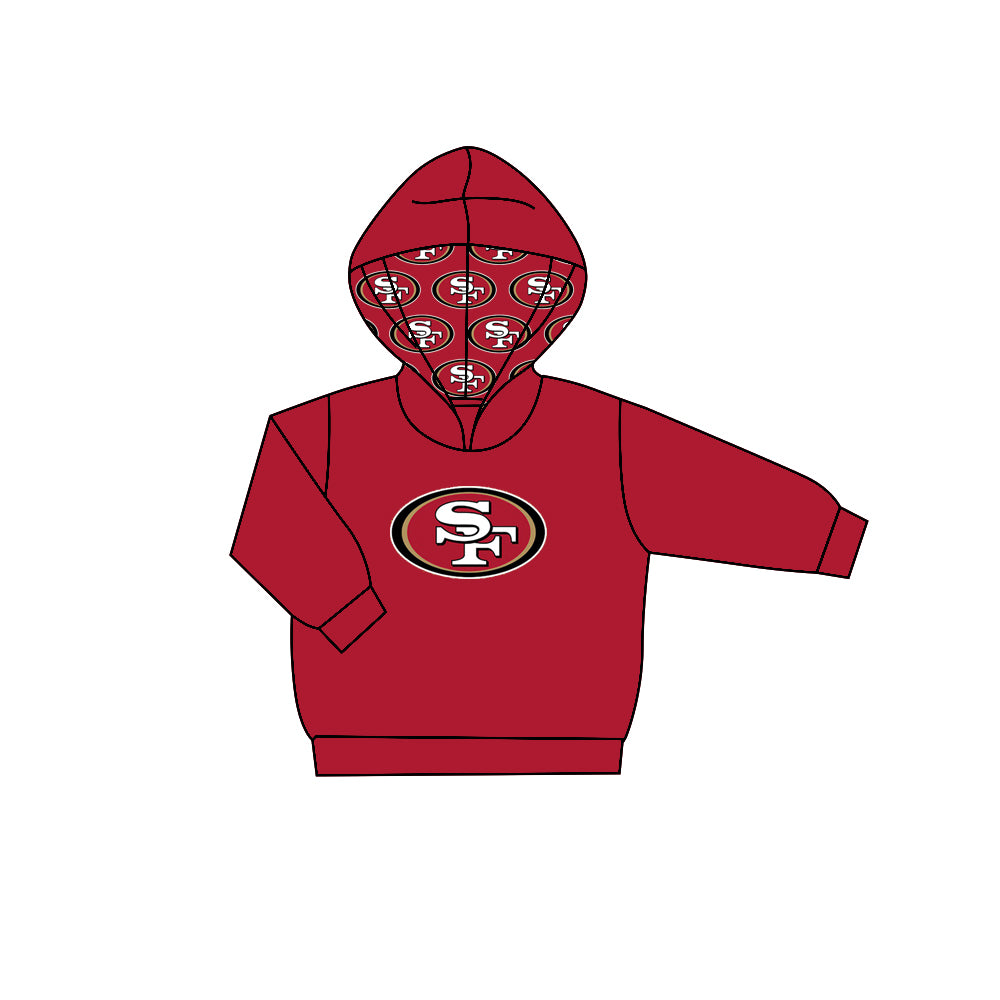 Preorder (moq 5)Baby Boys Red Long Sleeve SF Team Hoodies Top