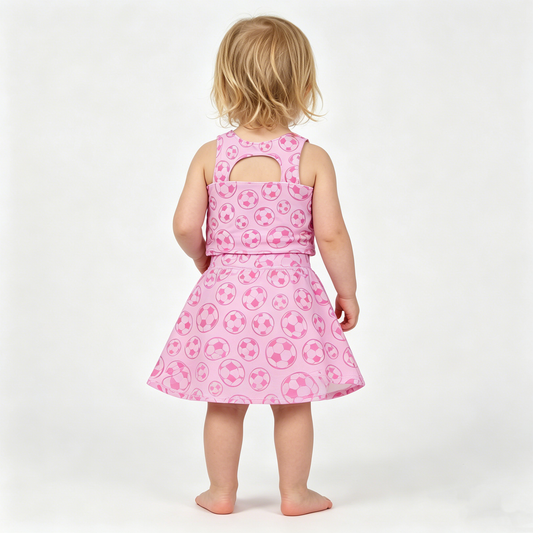 Baby Girls Football Athletic Active Wear Top Shorts Skirts Clothes Sets