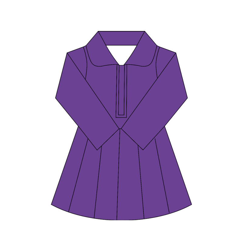 Preorder moq 10 Baby Girls Colorful Long Sleeves Zipper Activity Wear Yoga Knee Length Dresses