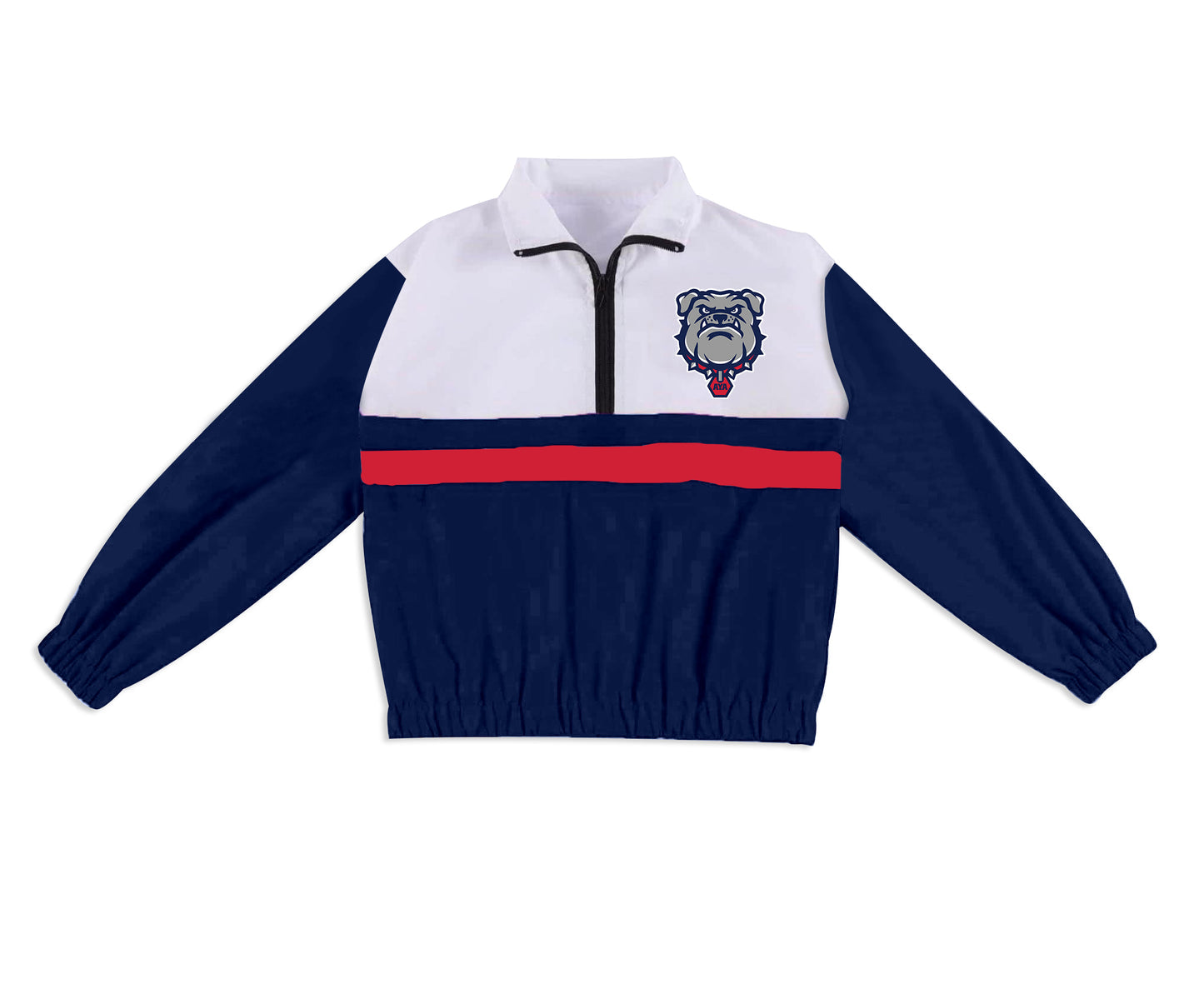 Preorder (moq 5)Baby Boys Long Sleeve Bulldogs Team Zip Pullovers Tops