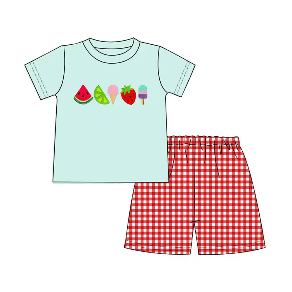 Baby Boys Fruits Short Sleeve Top Shorts Clothes Sets Preorder(moq 5)