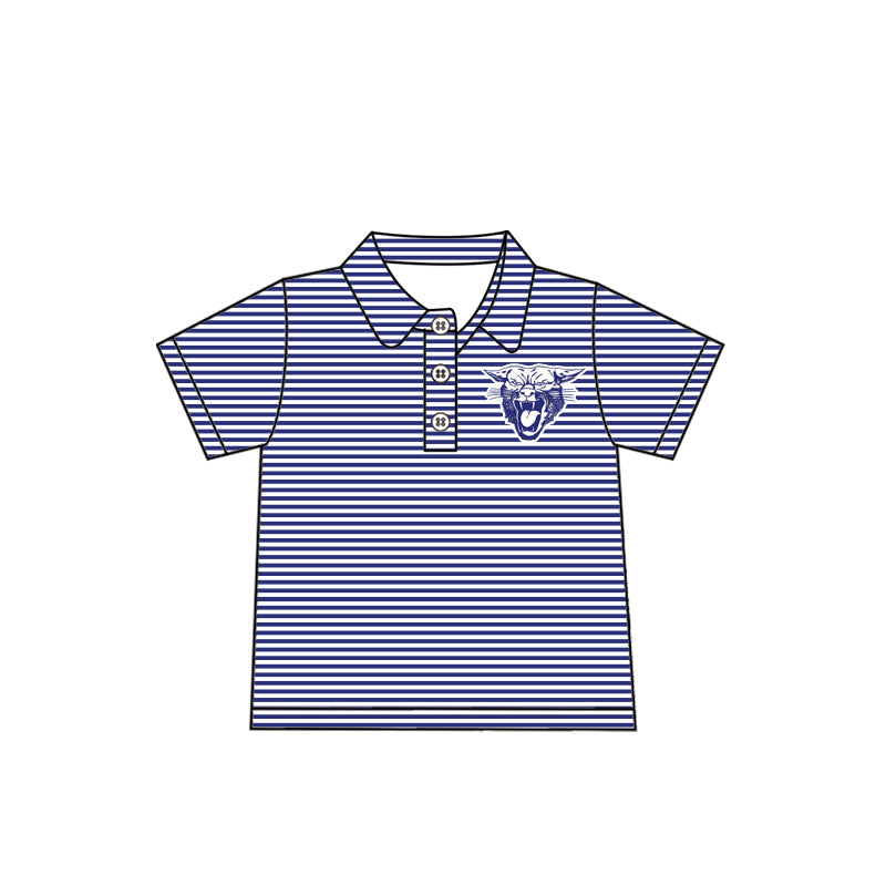 Preorder(moq 5) Baby Boys Blue Lovington Short Sleeve Tee Pullovers Shirts Tops