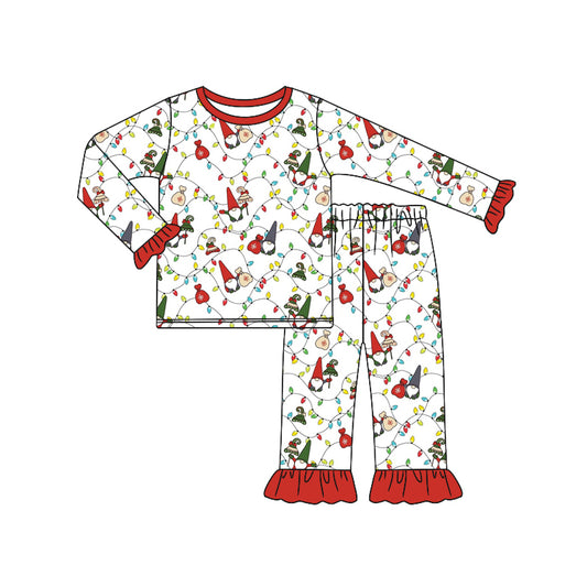 Baby Girls Christmas Light Tee Pants Pajamas Clothes Sets Preorder(moq 5)