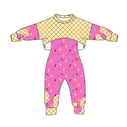 Preorder (moq 5)Baby Girls Long Sleeves Drip Shirt Top Jumpsuit 2 Piece Team Clothes Sets