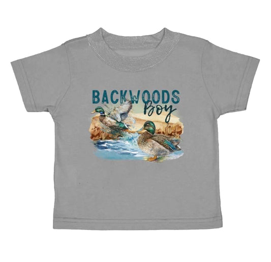 Baby Boys Grey Backwoods Ducks Short Sleeve Tee Shirts Tops preorder (moq 5)