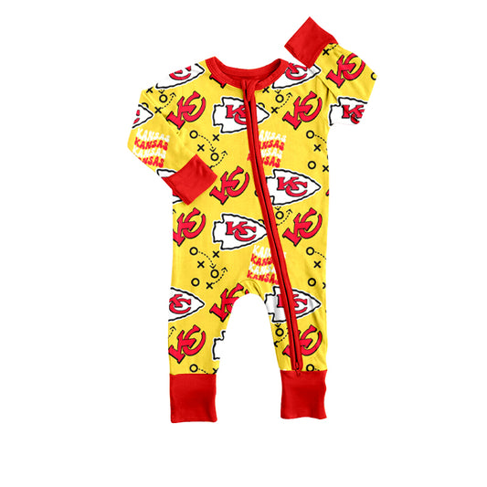 Preorder(moq 5)Baby Infant Girls Boys KC Team Zip Rompers