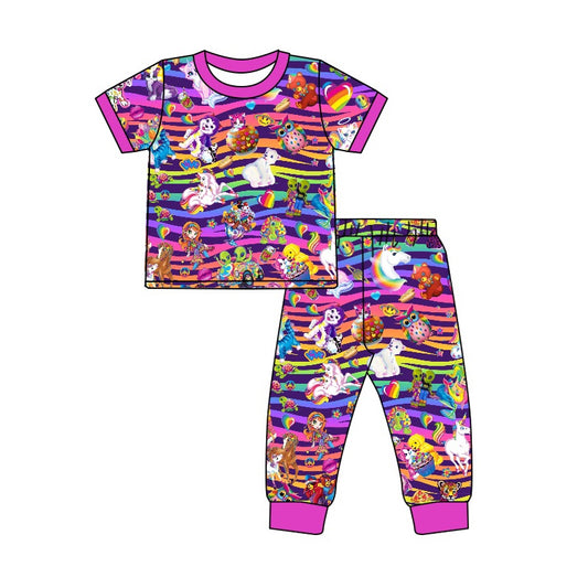 Baby Girls Colorful Tiger Colorful Top Pants Pajamas Clothes Sets Preorder(moq 5)