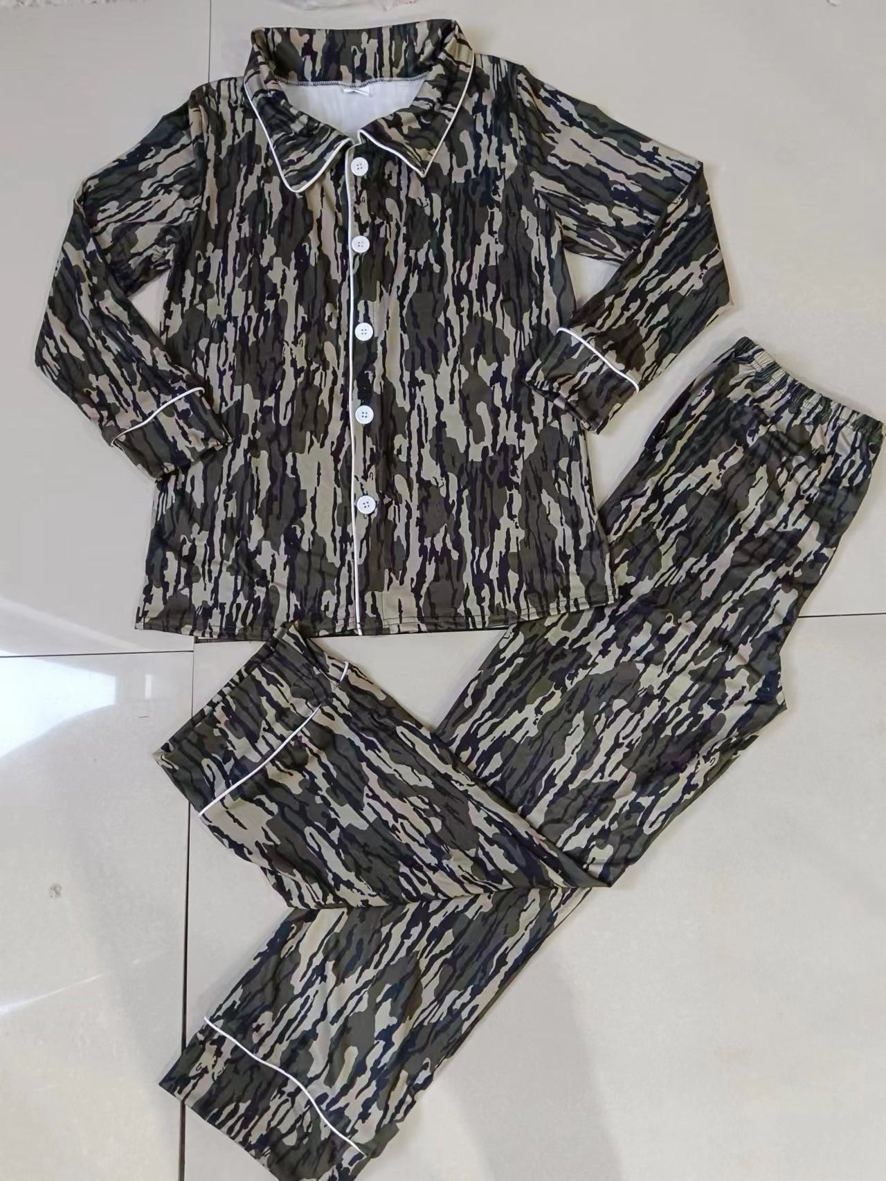 Adult Man Bottomland Camo Shirt Pants Pajamas Clothes Sets split order preorder Nov 1st