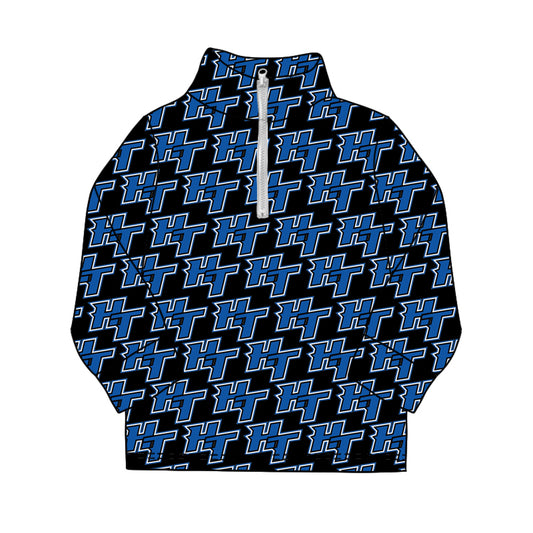 Preorder (moq 8)Baby Boys Black Hopewell Titans  Zipper Long Sleeve Tops