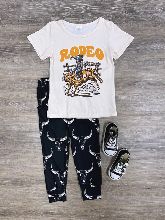 Baby Boys Rodeo Shirt Black Cow Pants Western Clothes Sets