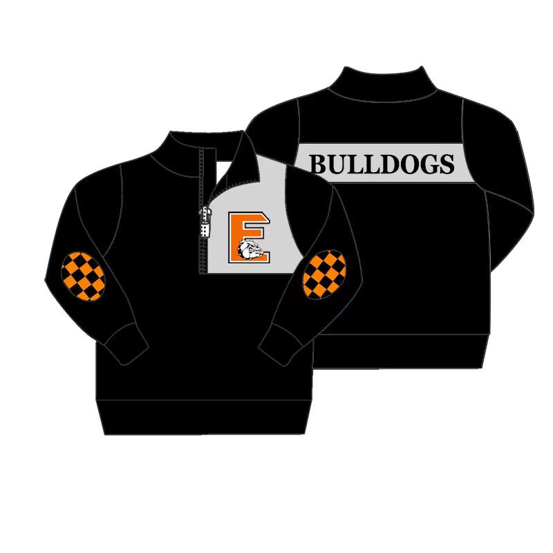 Team Baby Boys Long Sleeve Bulldogs Zip Pullover Shirt Tops preorder(moq 5)